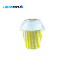 200ml Colorful Stripe Ice Cream packaging cup with PET lid